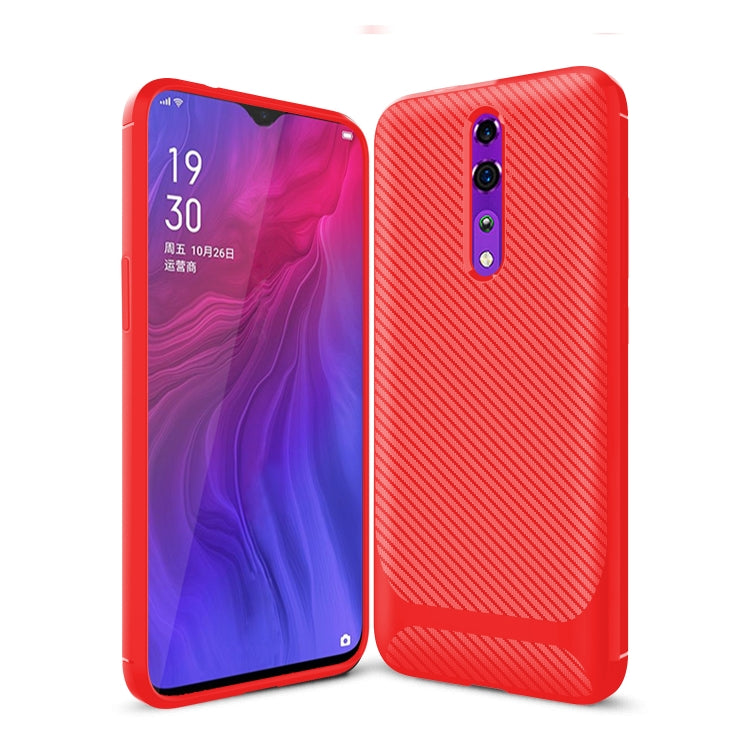 For OPPO Reno Z Carbon Fiber Texture Shockproof TPU Protective Case