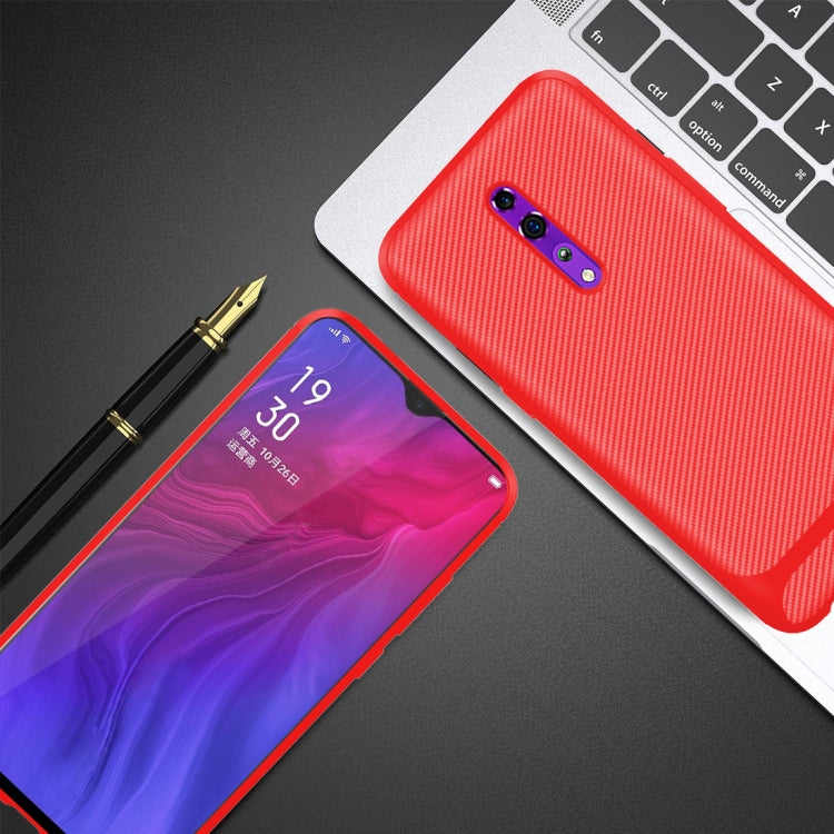 For OPPO Reno Z Carbon Fiber Texture Shockproof TPU Protective Case