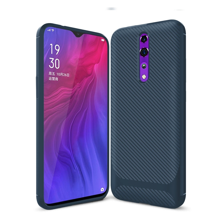For OPPO Reno Z Carbon Fiber Texture Shockproof TPU Protective Case