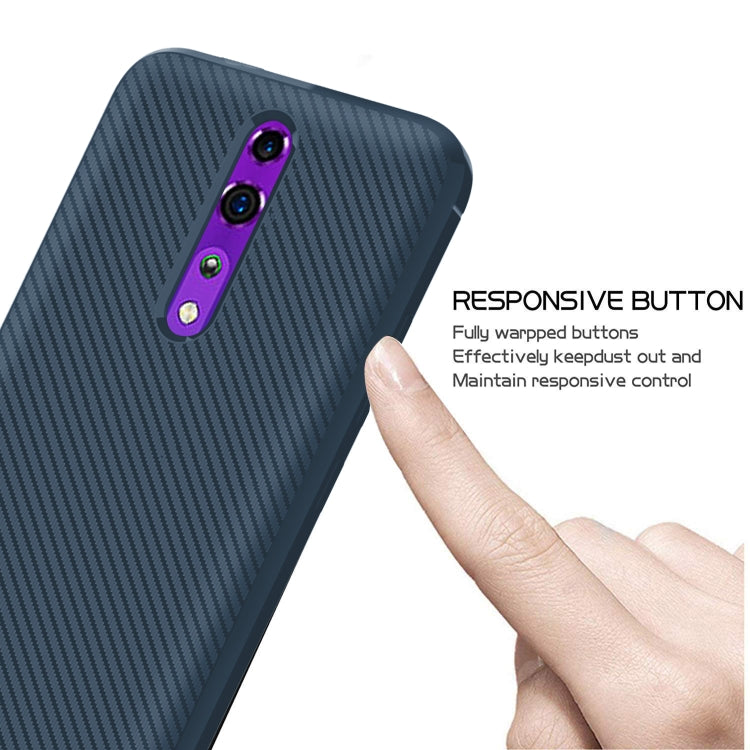 For OPPO Reno Z Carbon Fiber Texture Shockproof TPU Protective Case