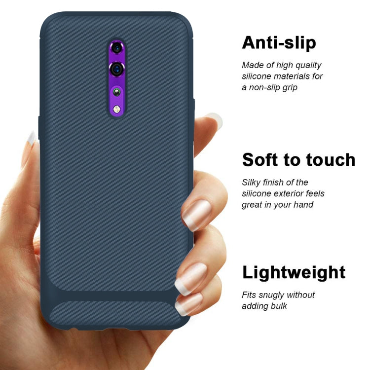 For OPPO Reno Z Carbon Fiber Texture Shockproof TPU Protective Case