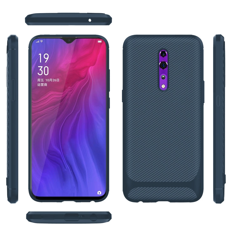 For OPPO Reno Z Carbon Fiber Texture Shockproof TPU Protective Case
