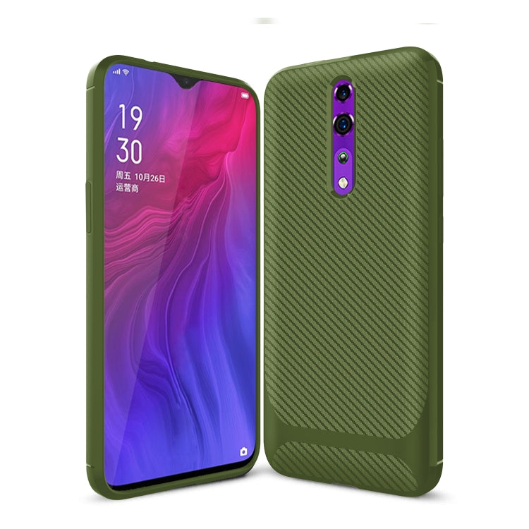For OPPO Reno Z Carbon Fiber Texture Shockproof TPU Protective Case