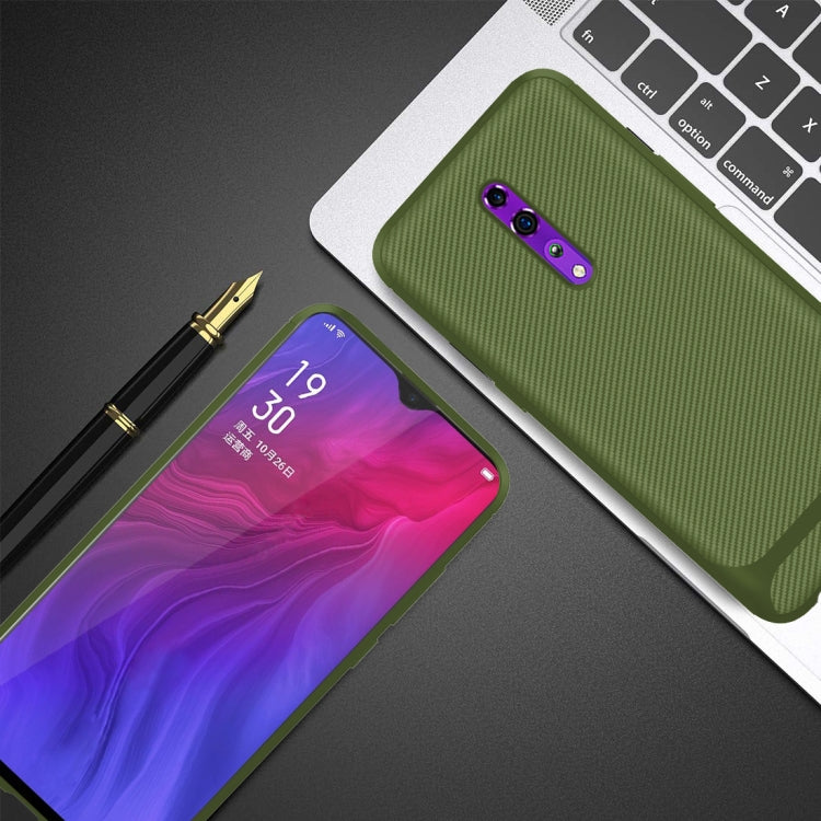 For OPPO Reno Z Carbon Fiber Texture Shockproof TPU Protective Case