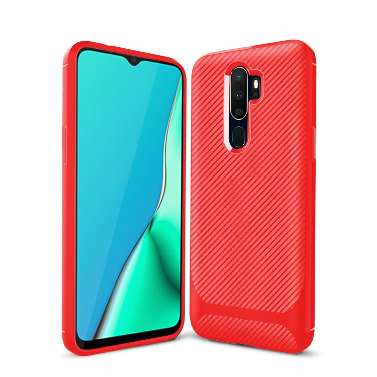 For OPPO A9 (2020) / A5(2020) Carbon Fiber Texture Shockproof TPU Protective Case