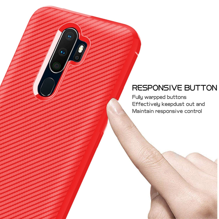 For OPPO A9 (2020) / A5(2020) Carbon Fiber Texture Shockproof TPU Protective Case