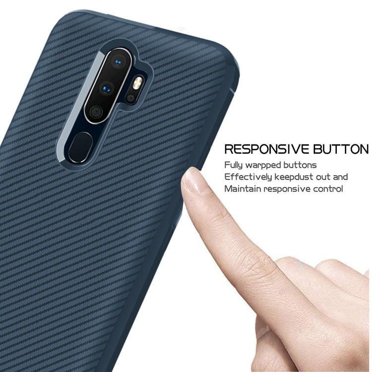 For OPPO A9 (2020) / A5(2020) Carbon Fiber Texture Shockproof TPU Protective Case