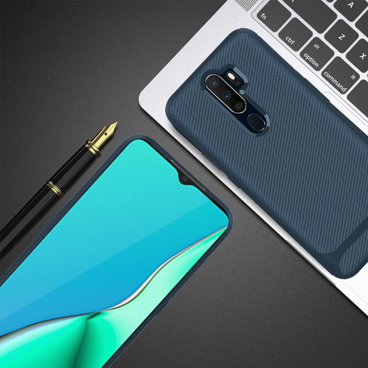 For OPPO A9 (2020) / A5(2020) Carbon Fiber Texture Shockproof TPU Protective Case