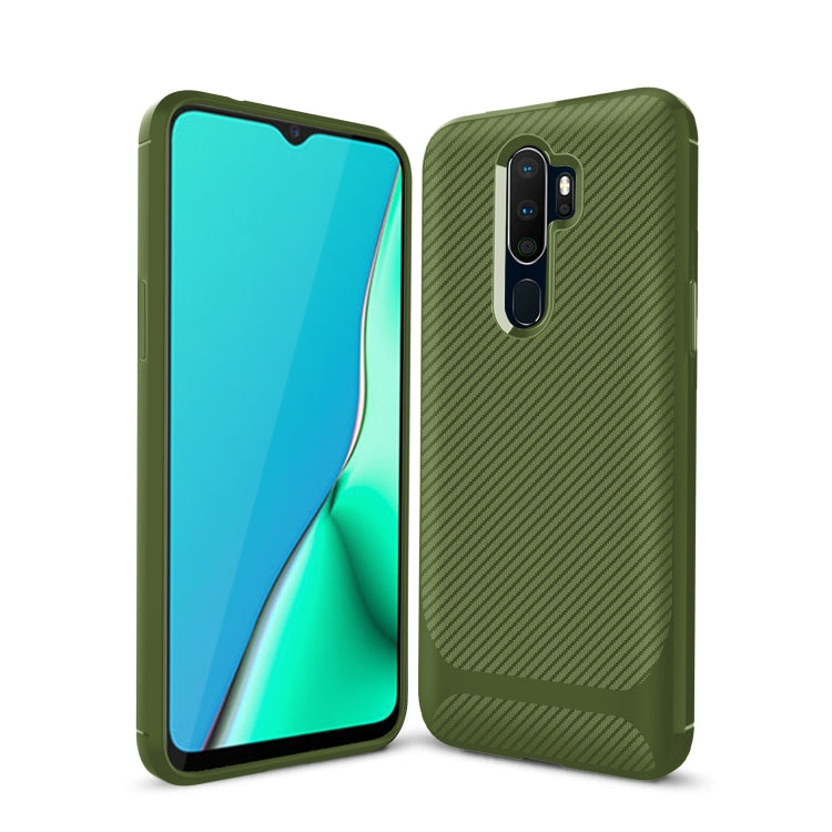 For OPPO A9 (2020) / A5(2020) Carbon Fiber Texture Shockproof TPU Protective Case