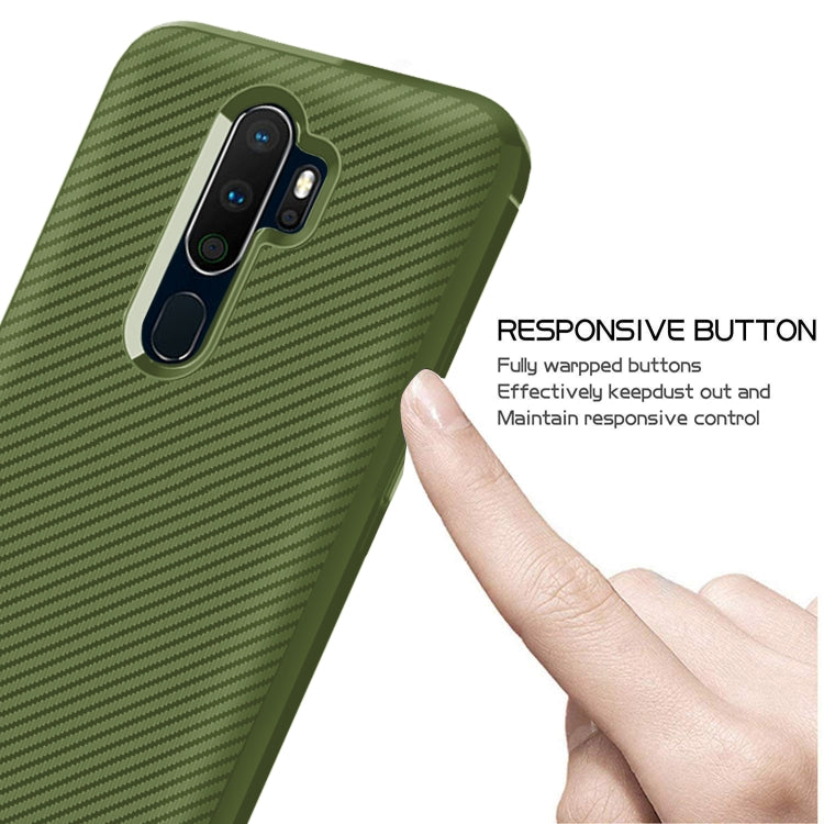 For OPPO A9 (2020) / A5(2020) Carbon Fiber Texture Shockproof TPU Protective Case