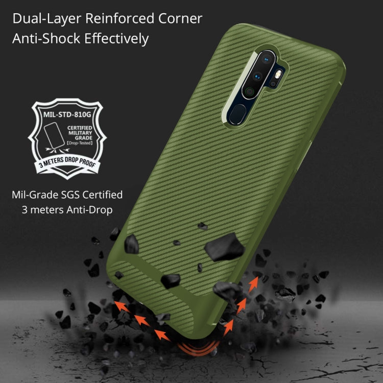 For OPPO A9 (2020) / A5(2020) Carbon Fiber Texture Shockproof TPU Protective Case