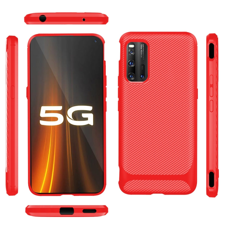 For Vivo IQOO 3 Carbon Fiber Texture Shockproof TPU Protective Case
