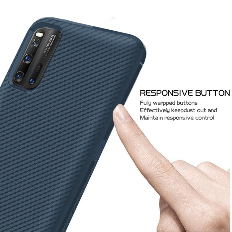 For Vivo IQOO 3 Carbon Fiber Texture Shockproof TPU Protective Case