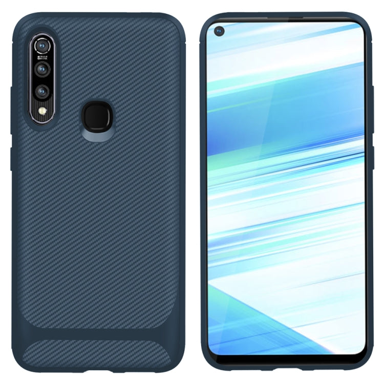 For Vivo V15 / S1(China Version) Carbon Fiber Texture Shockproof TPU Protective Case