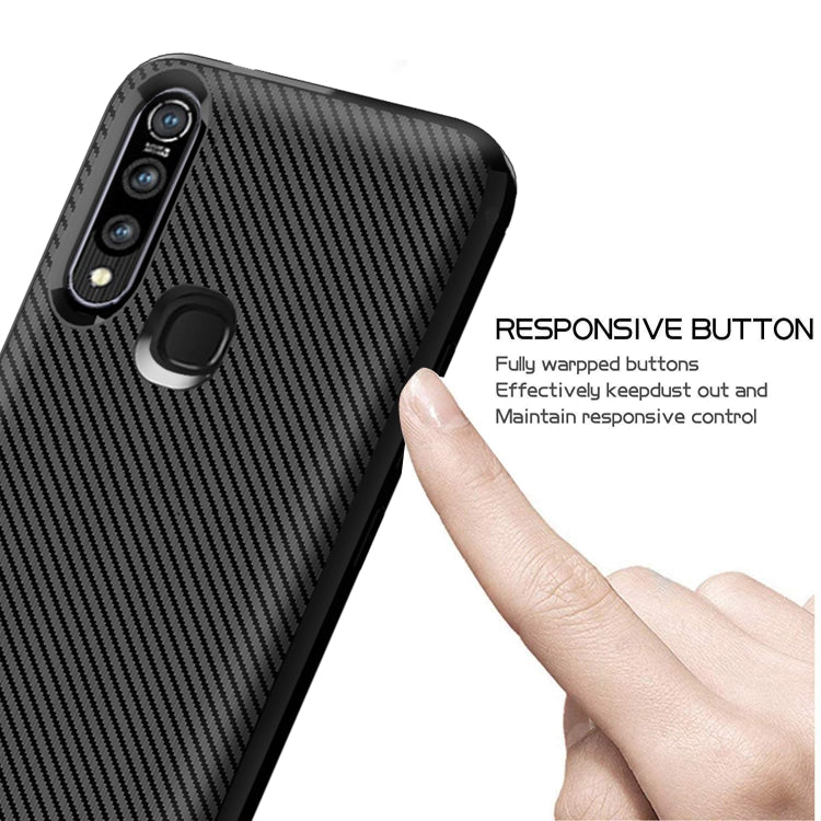 For Vivo Y5s(China Version) Carbon Fiber Texture Shockproof TPU Protective Case