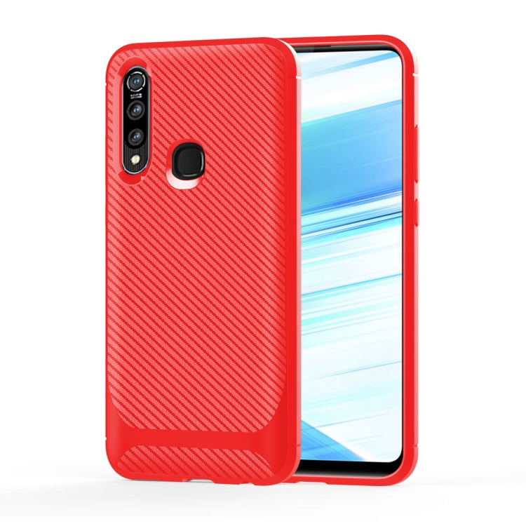 For Vivo Y17 / Y15 / Y12 / Y11 / Y3 Carbon Fiber Texture Shockproof TPU Protective Case