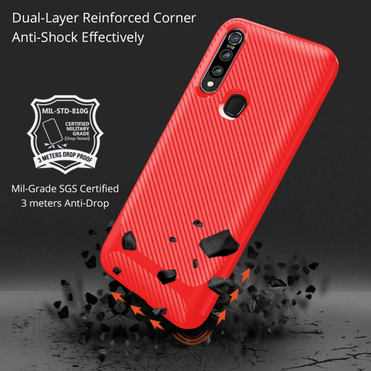 For Vivo Y17 / Y15 / Y12 / Y11 / Y3 Carbon Fiber Texture Shockproof TPU Protective Case