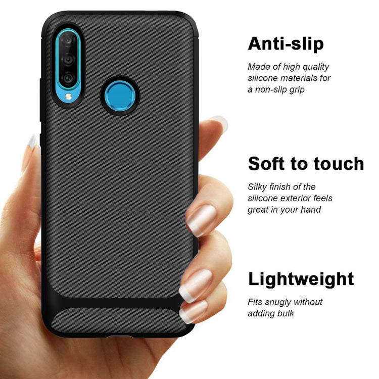 For Huawei P20 Lite (2019) / Nova 5i Carbon Fiber Texture Shockproof TPU Protective Case