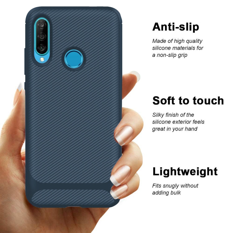 For Huawei P20 Lite (2019) / Nova 5i Carbon Fiber Texture Shockproof TPU Protective Case