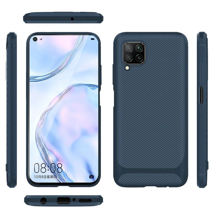 For Huawei P40 Lite Carbon Fiber Texture Shockproof TPU Protective Case