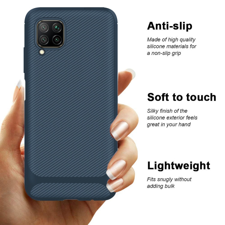For Huawei P40 Lite Carbon Fiber Texture Shockproof TPU Protective Case