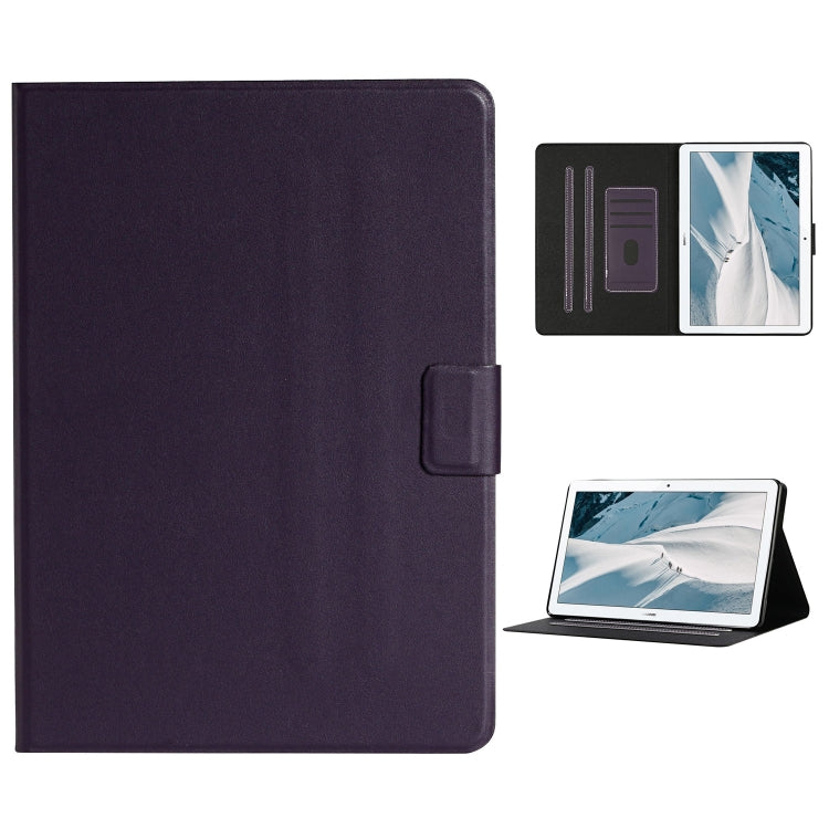 For Huawei MediaPad T3 Solid Color Horizontal Flip Leather Case with Card Slots & Holder