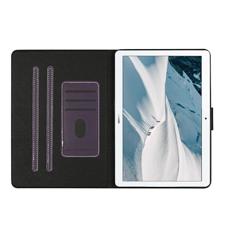 For Huawei MediaPad T3 Solid Color Horizontal Flip Leather Case with Card Slots & Holder