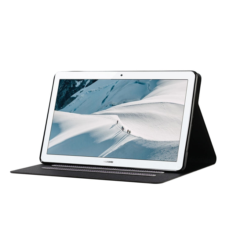 For Huawei MediaPad T3 Solid Color Horizontal Flip Leather Case with Card Slots & Holder