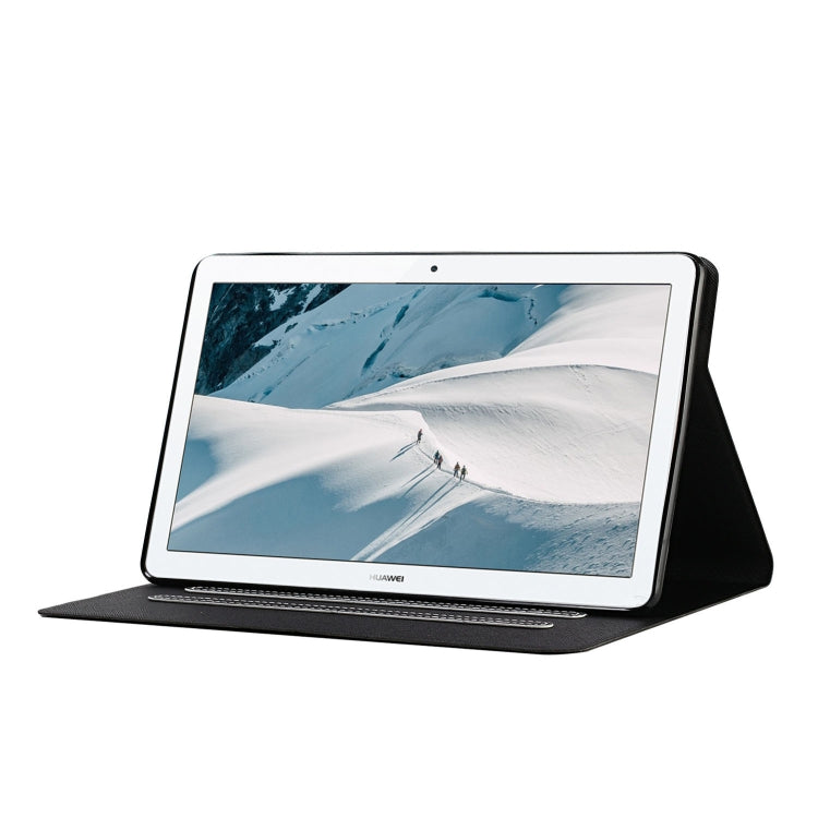 For Huawei MediaPad T3 Solid Color Horizontal Flip Leather Case with Card Slots & Holder