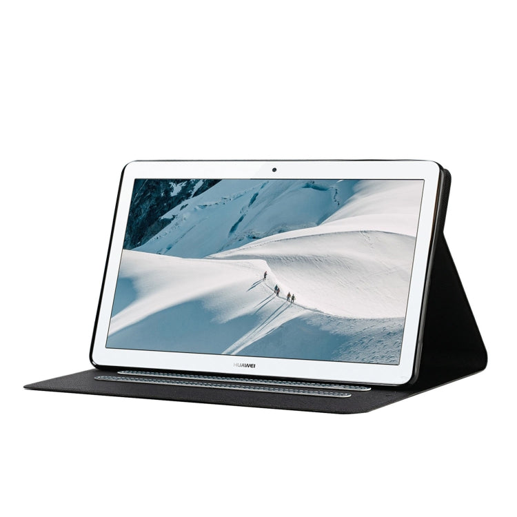 For Huawei MediaPad T3 Solid Color Horizontal Flip Leather Case with Card Slots & Holder