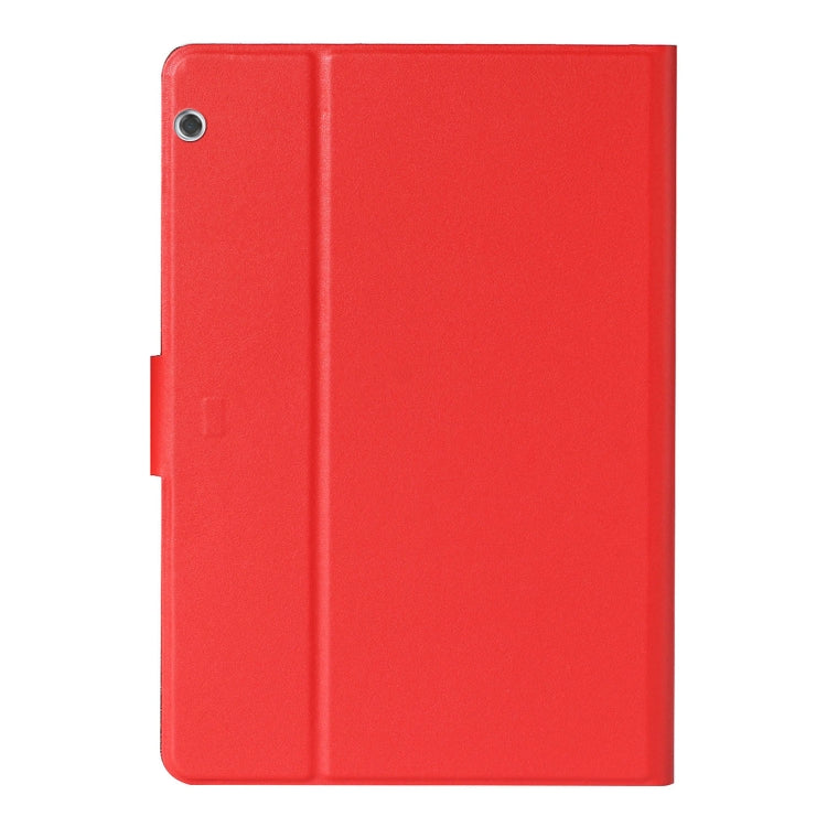For Huawei MediaPad T5 Solid Color Horizontal Flip Leather Case with Card Slots & Holder