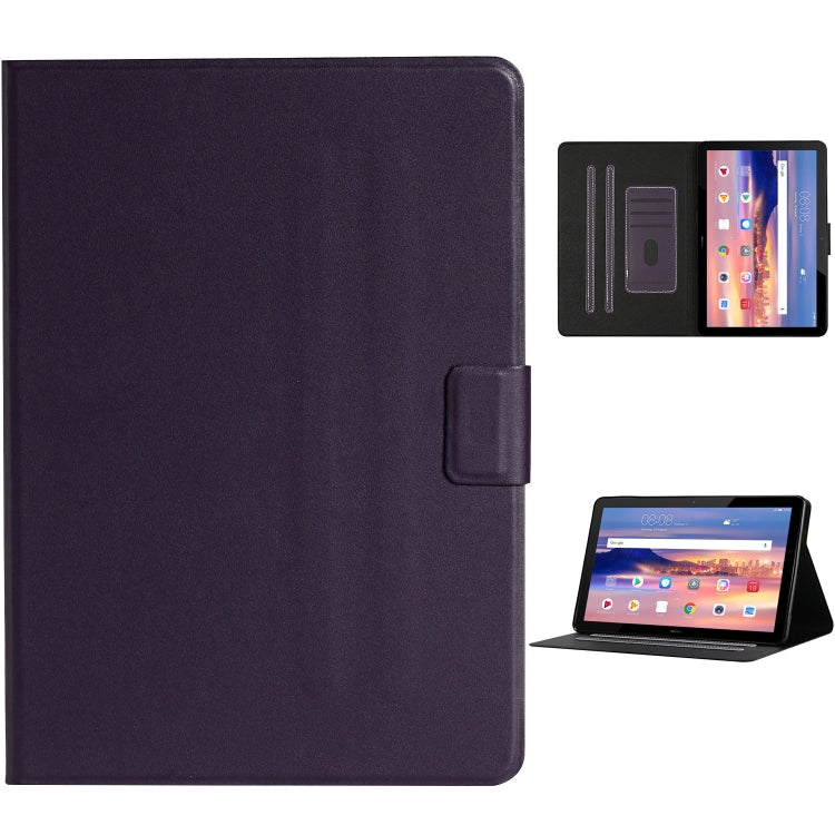 For Huawei MediaPad T5 Solid Color Horizontal Flip Leather Case with Card Slots & Holder
