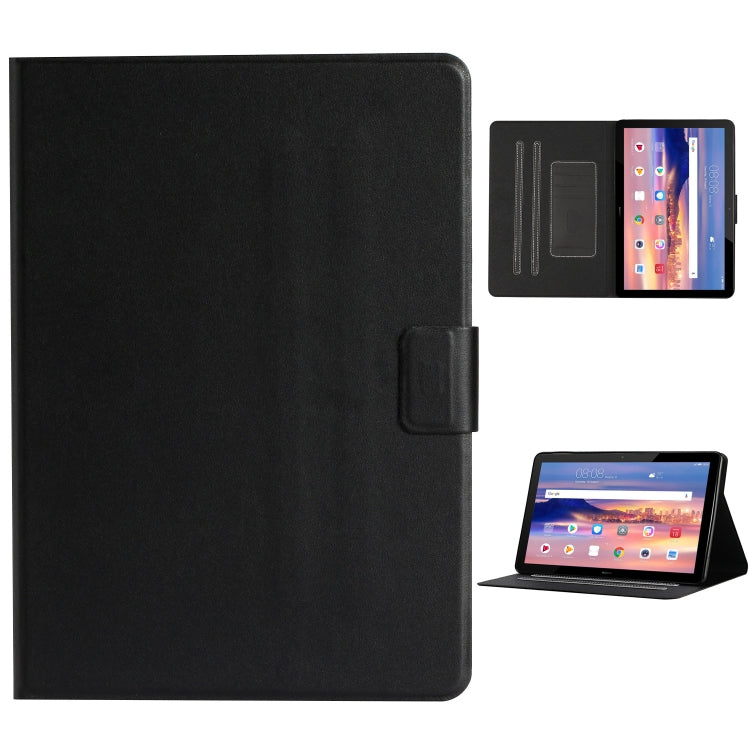 For Huawei MediaPad T5 Solid Color Horizontal Flip Leather Case with Card Slots & Holder