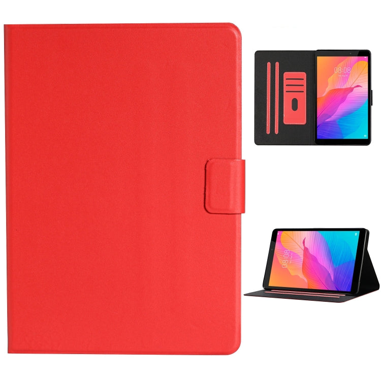 For Huawei MediaPad T8 Solid Color Horizontal Flip Leather Case with Card Slots & Holder