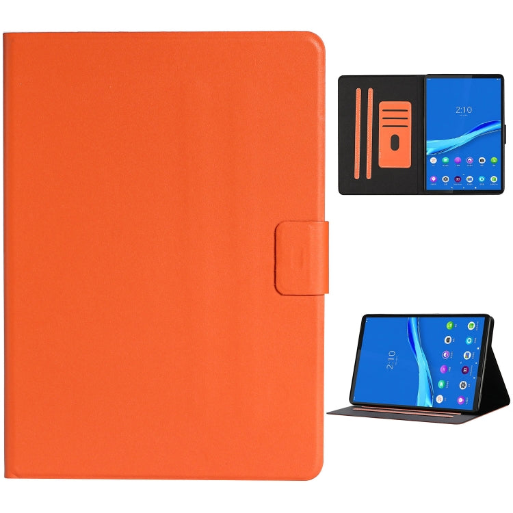 For Lenovo Tab M10 Plus Solid Color Horizontal Flip Leather Case with Card Slots & Holder & Sleep / Wake-up Function