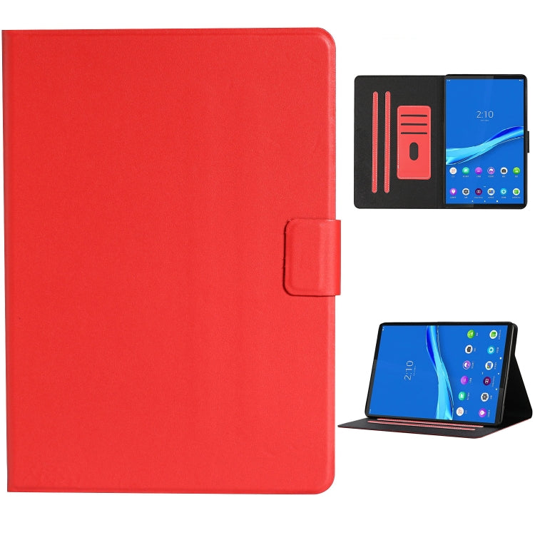 For Lenovo Tab M10 Plus Solid Color Horizontal Flip Leather Case with Card Slots & Holder & Sleep / Wake-up Function