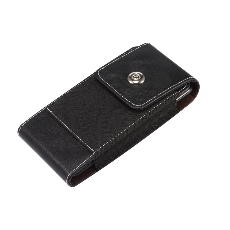 Lambskin Texture Men Leisure Simple Universal Mobile Phone Waist Pack Leather Case with Card Slot, Suitable for 4.7-5.2 inch Smartphones(Black)