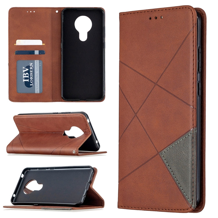 For Nokia 5.3 Rhombus Texture Horizontal Flip Magnetic Leather Case with Holder & Card Slots & Wallet