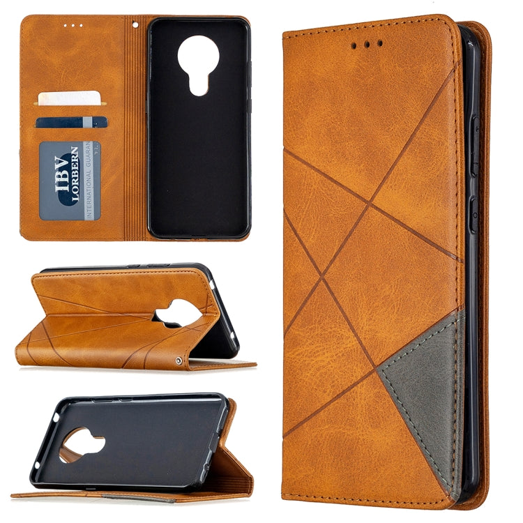 For Nokia 5.3 Rhombus Texture Horizontal Flip Magnetic Leather Case with Holder & Card Slots & Wallet