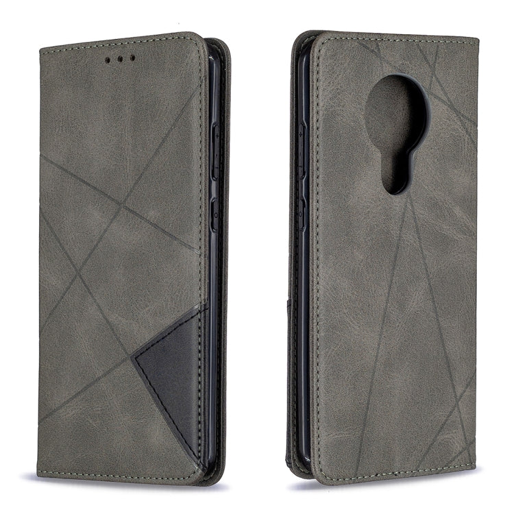 For Nokia 5.3 Rhombus Texture Horizontal Flip Magnetic Leather Case with Holder & Card Slots & Wallet