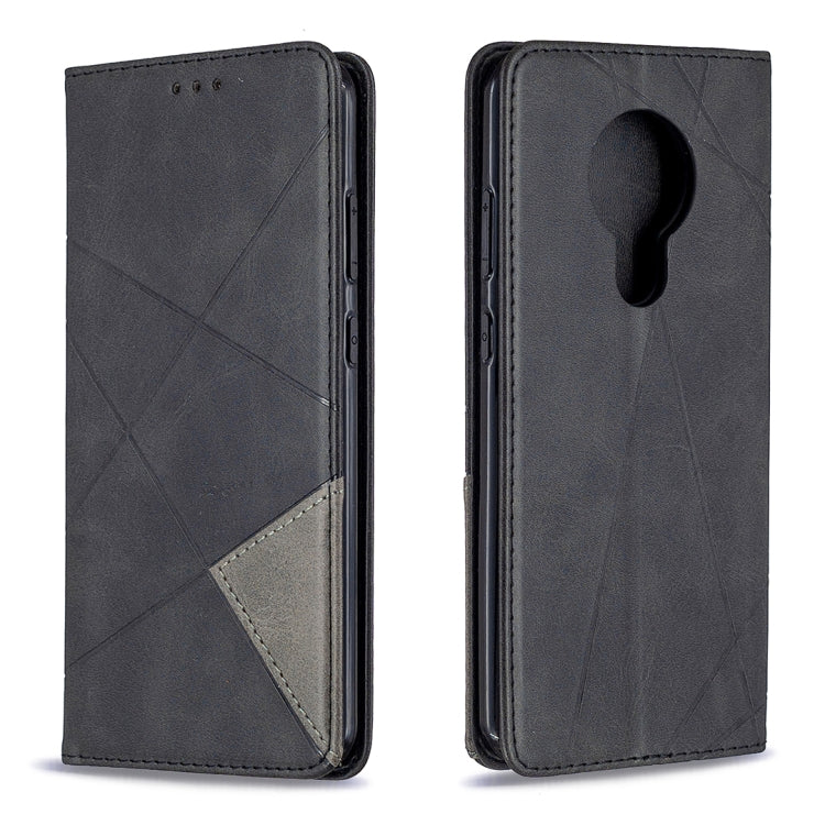 For Nokia 5.3 Rhombus Texture Horizontal Flip Magnetic Leather Case with Holder & Card Slots & Wallet