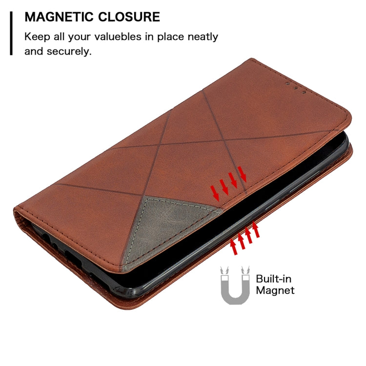 For Xiaomi Redmi Note 9 Rhombus Texture Horizontal Flip Magnetic Leather Case with Holder & Card Slots & Wallet