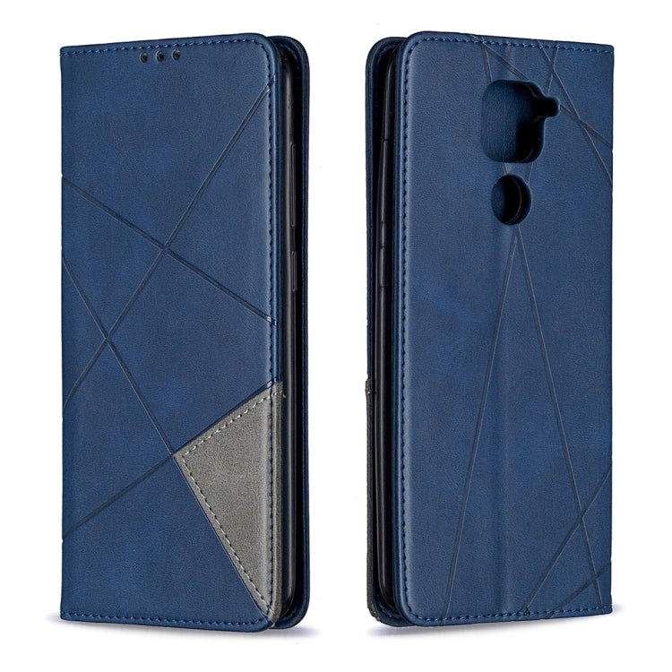 For Xiaomi Redmi Note 9 Rhombus Texture Horizontal Flip Magnetic Leather Case with Holder & Card Slots & Wallet