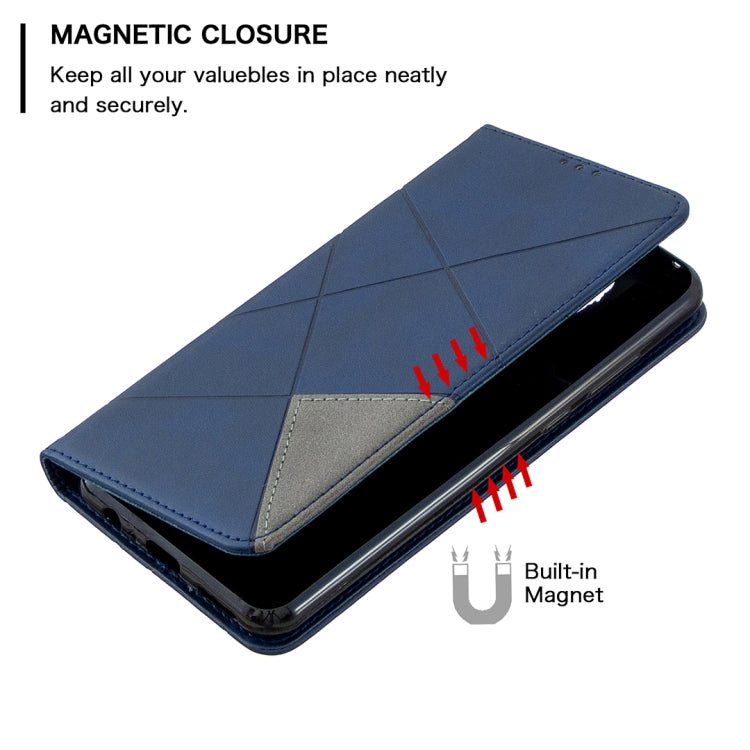 For Xiaomi Redmi Note 9 Rhombus Texture Horizontal Flip Magnetic Leather Case with Holder & Card Slots & Wallet
