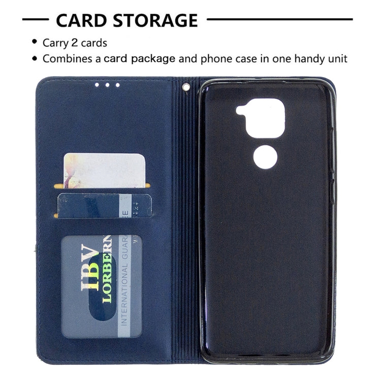 For Xiaomi Redmi Note 9 Rhombus Texture Horizontal Flip Magnetic Leather Case with Holder & Card Slots & Wallet