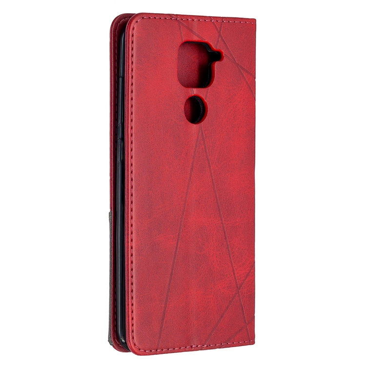 For Xiaomi Redmi Note 9 Rhombus Texture Horizontal Flip Magnetic Leather Case with Holder & Card Slots & Wallet