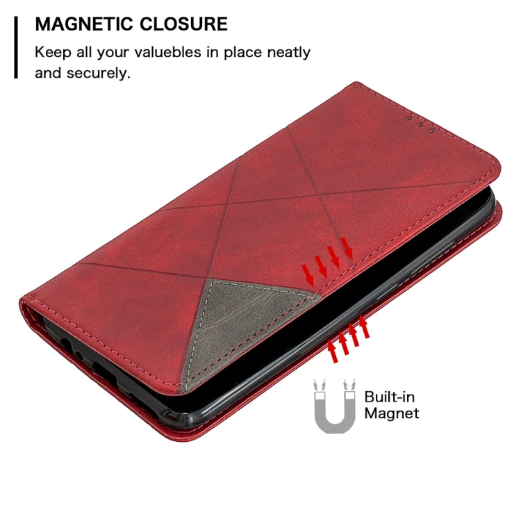 For Xiaomi Redmi Note 9 Rhombus Texture Horizontal Flip Magnetic Leather Case with Holder & Card Slots & Wallet