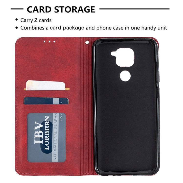 For Xiaomi Redmi Note 9 Rhombus Texture Horizontal Flip Magnetic Leather Case with Holder & Card Slots & Wallet