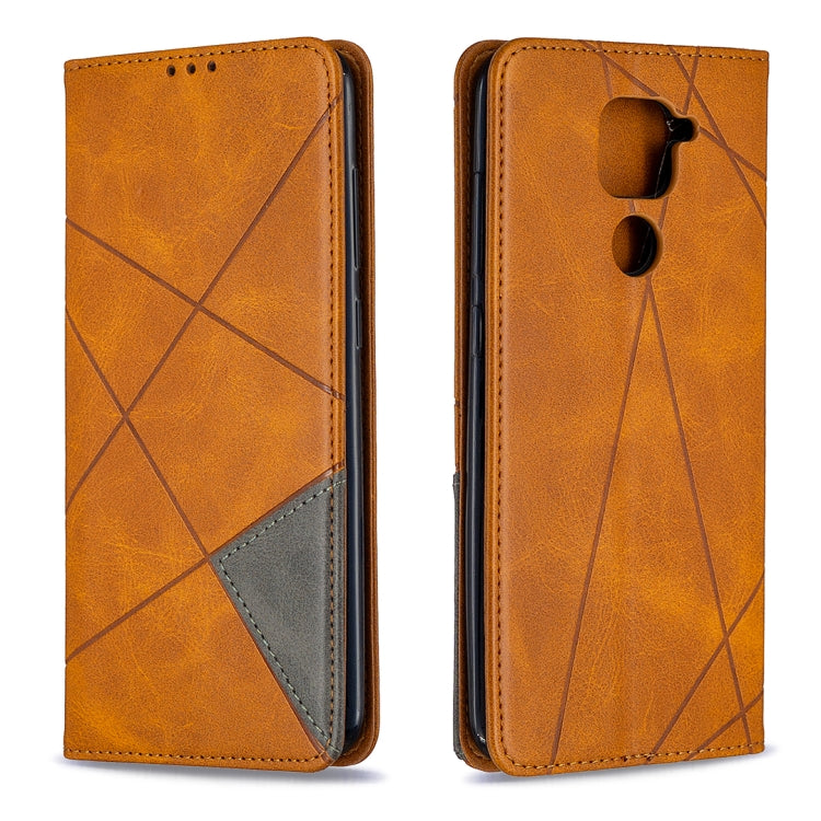 For Xiaomi Redmi Note 9 Rhombus Texture Horizontal Flip Magnetic Leather Case with Holder & Card Slots & Wallet