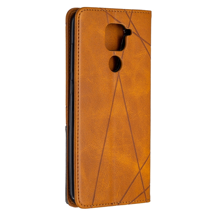 For Xiaomi Redmi Note 9 Rhombus Texture Horizontal Flip Magnetic Leather Case with Holder & Card Slots & Wallet